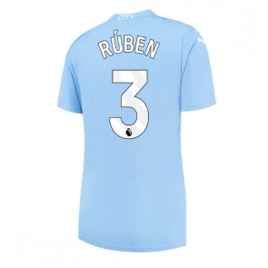 Lacne Ženy Futbalové dres Manchester City Ruben Dias #3 2023-24 Krátky Rukáv - Domáci
